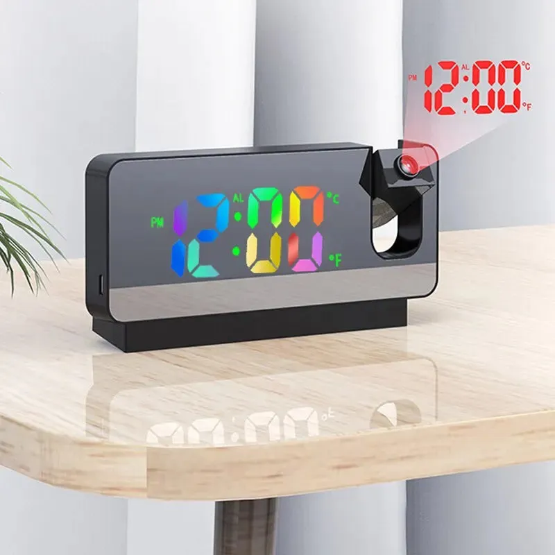 180 Rotating Projection Alarm Clock Led Screen Bedroom
