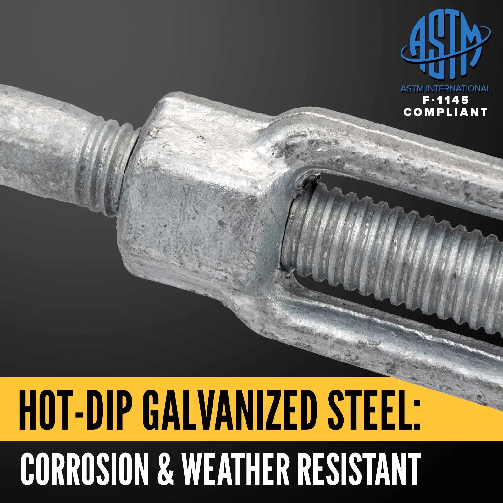1" x 24" Eye & Eye Galvanized Turnbuckle