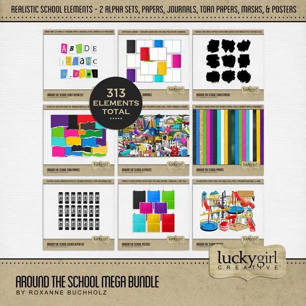 Around the School Digital Scrapbook Kit