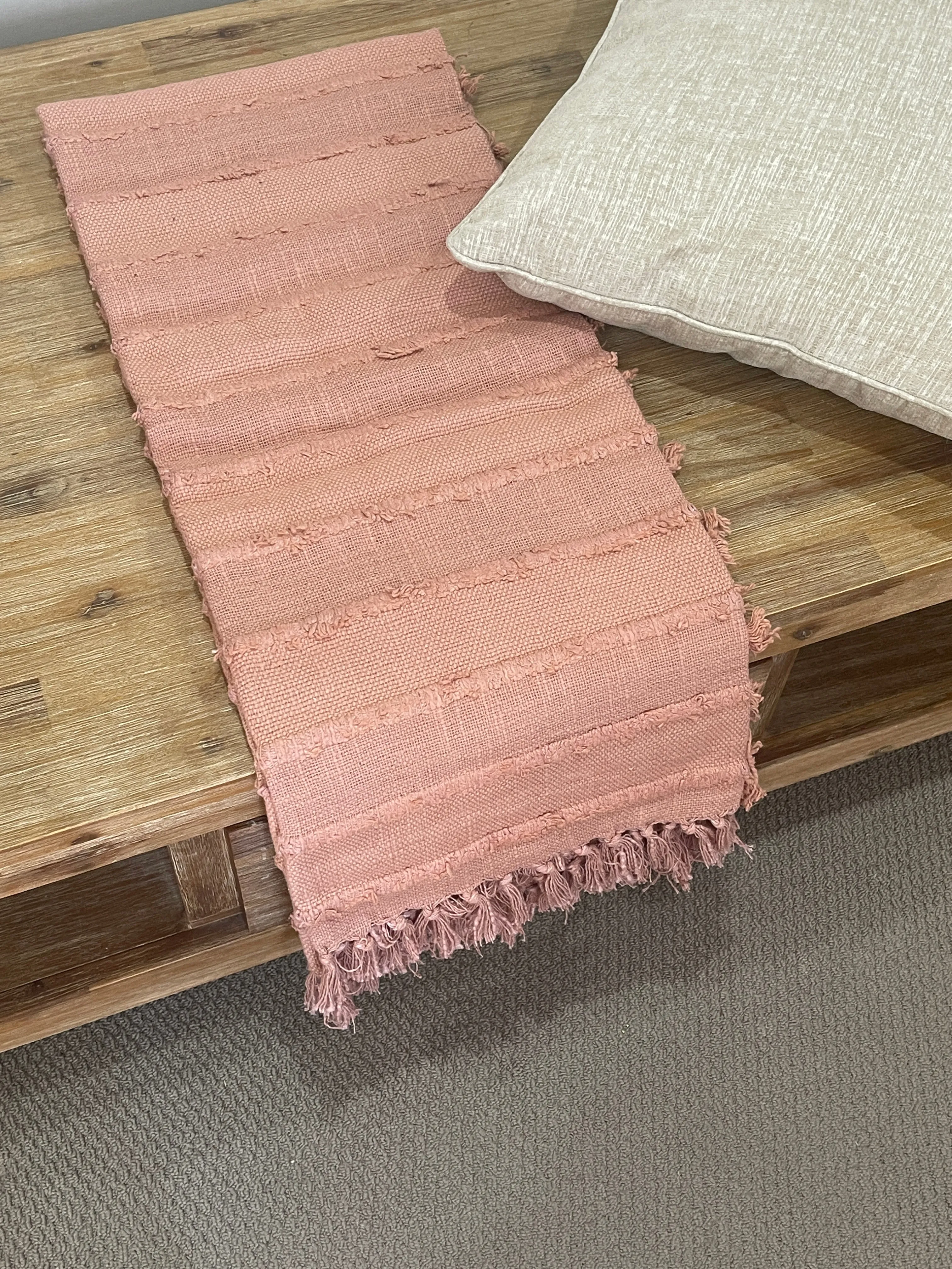 Bohemian Cotton Handmade Solid Mauve Bedding Throw Blanket