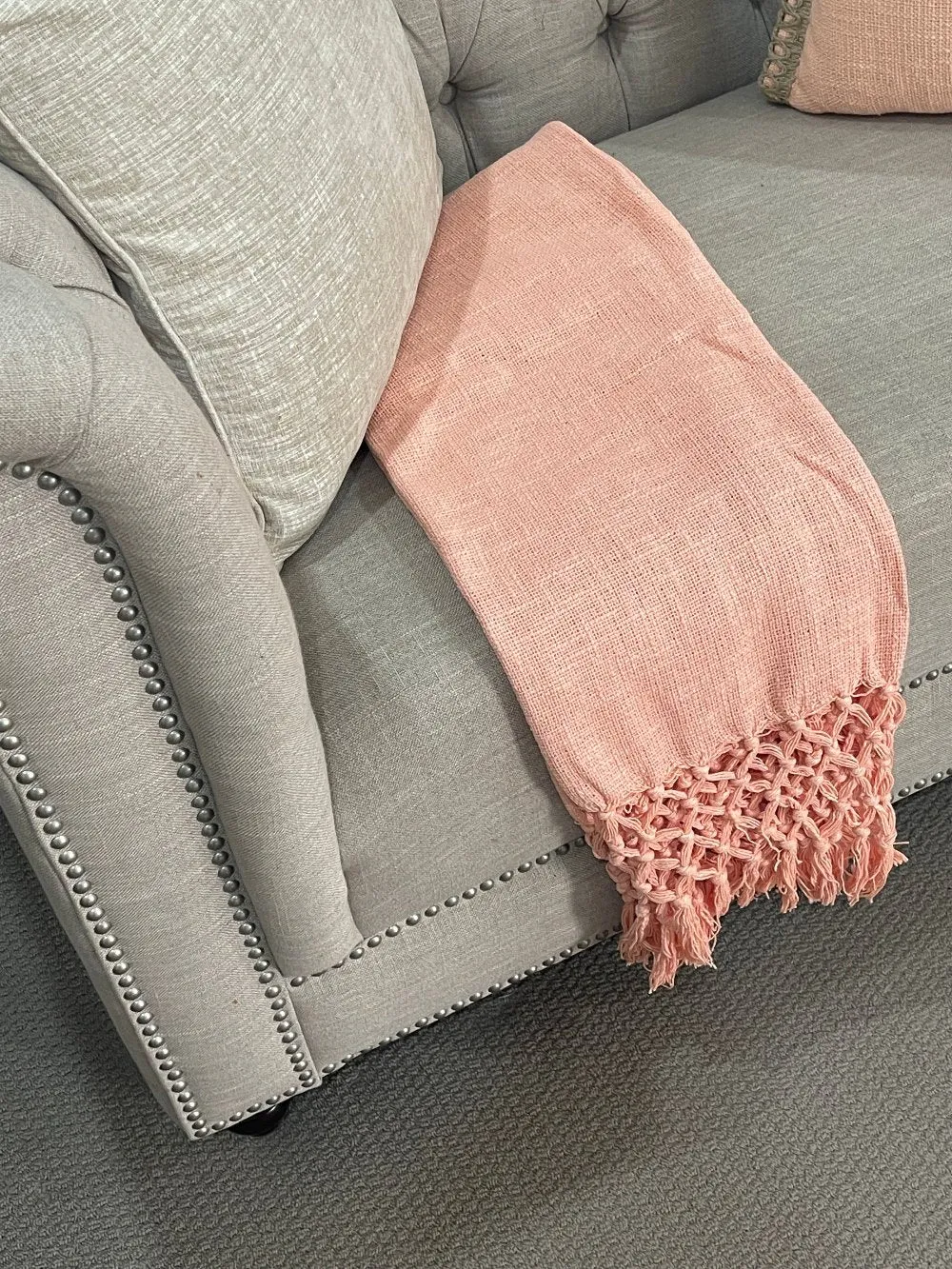 Bohemian Peach Cotton Bedding Throw Blanket