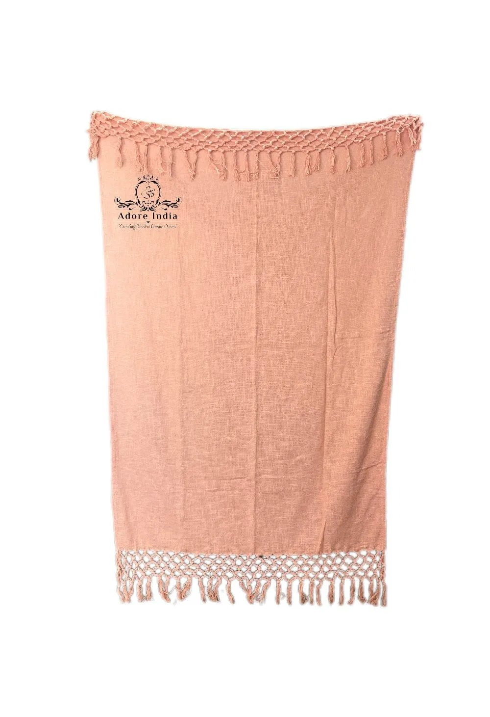 Bohemian Peach Cotton Bedding Throw Blanket