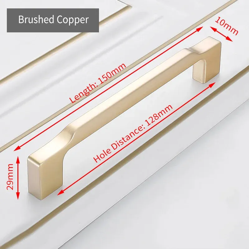 Brushed Copper Cabinet Handles Furniture Pulls