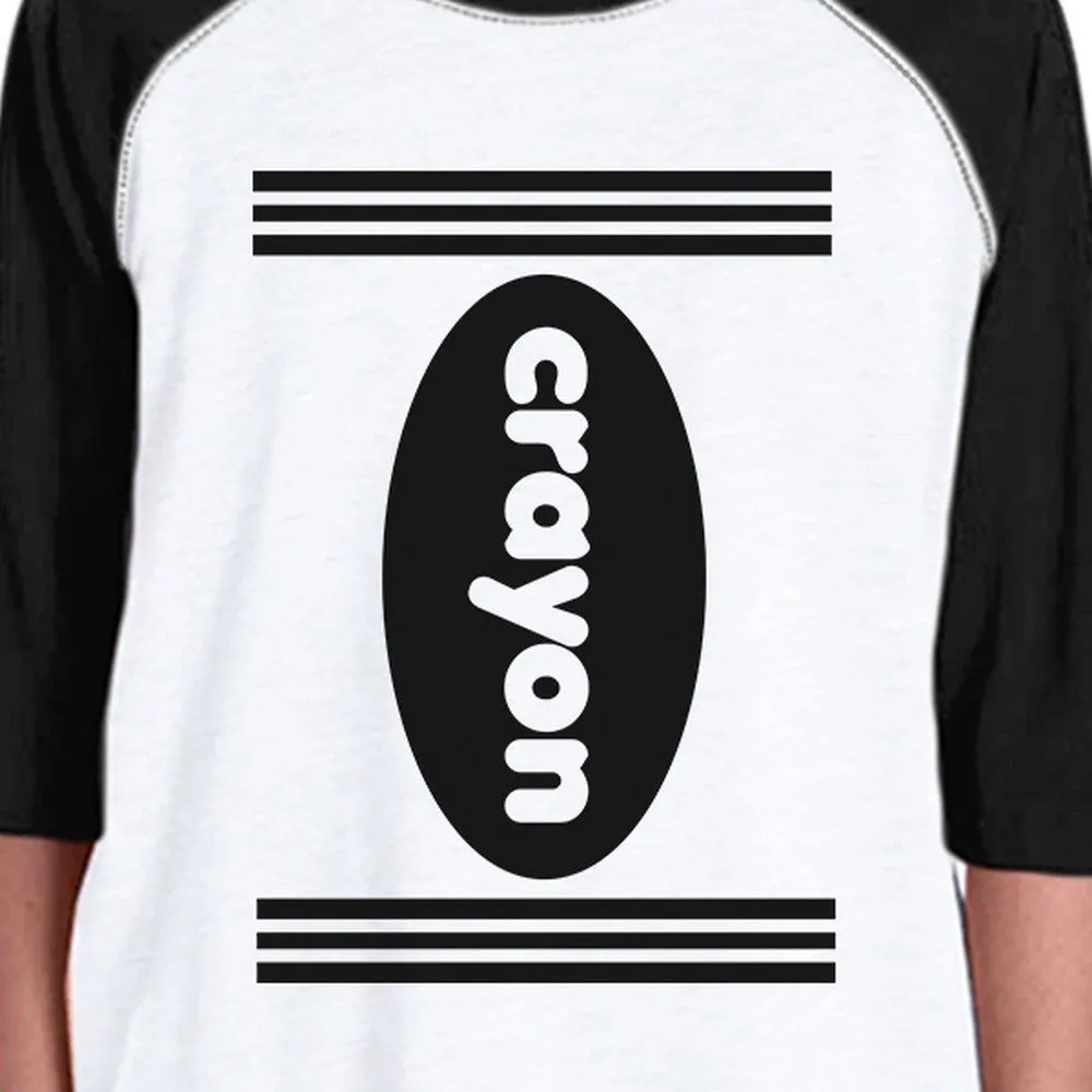 Crayon Kids Black And White BaseBall Shirt