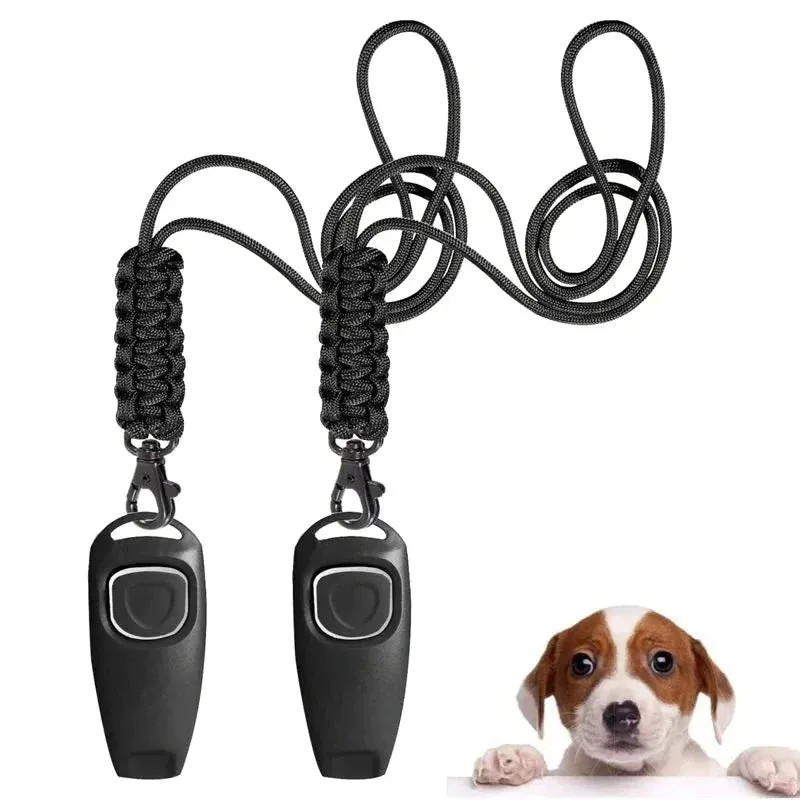 Dog Whistle Stop Barking Hunting Train with High Frequency Pitch Clicker Professional Pet Obedience