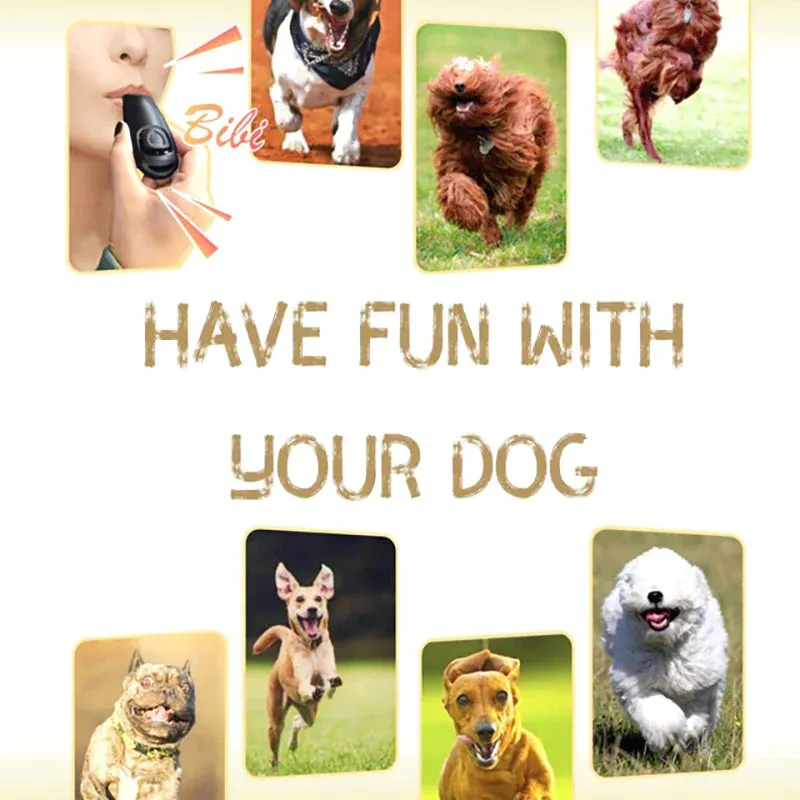 Dog Whistle Stop Barking Hunting Train with High Frequency Pitch Clicker Professional Pet Obedience