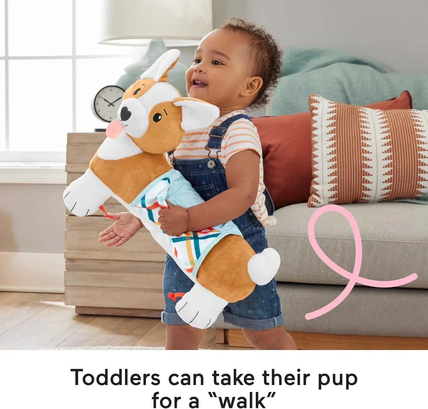 Fisher Price - 3-In-1 Puppy Tummy Wedge Plush With Teether Rattle & Mirror Toys