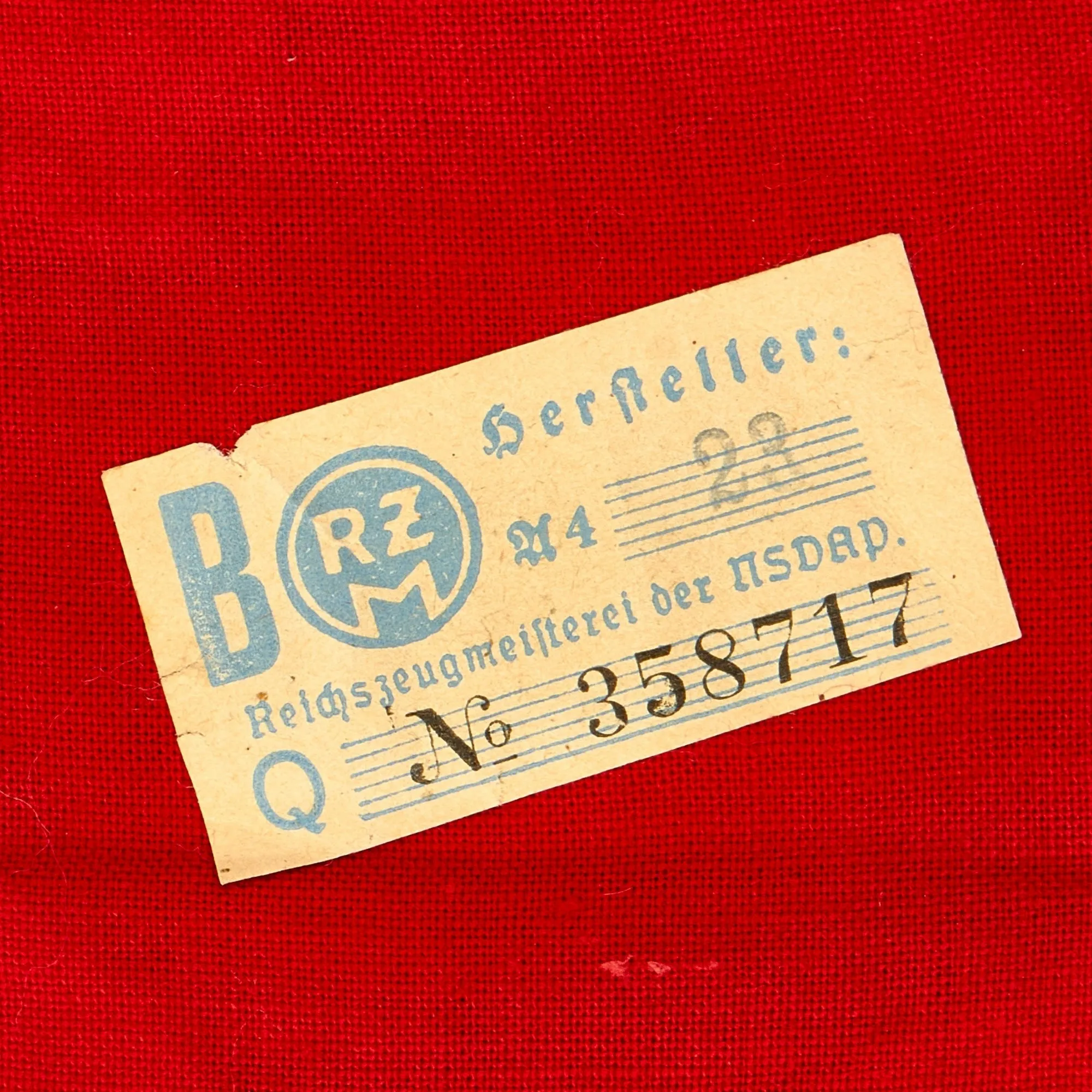 Original German WWII Unissued NSKK National Socialist Motor Corps Member Armband with RZM Tag
