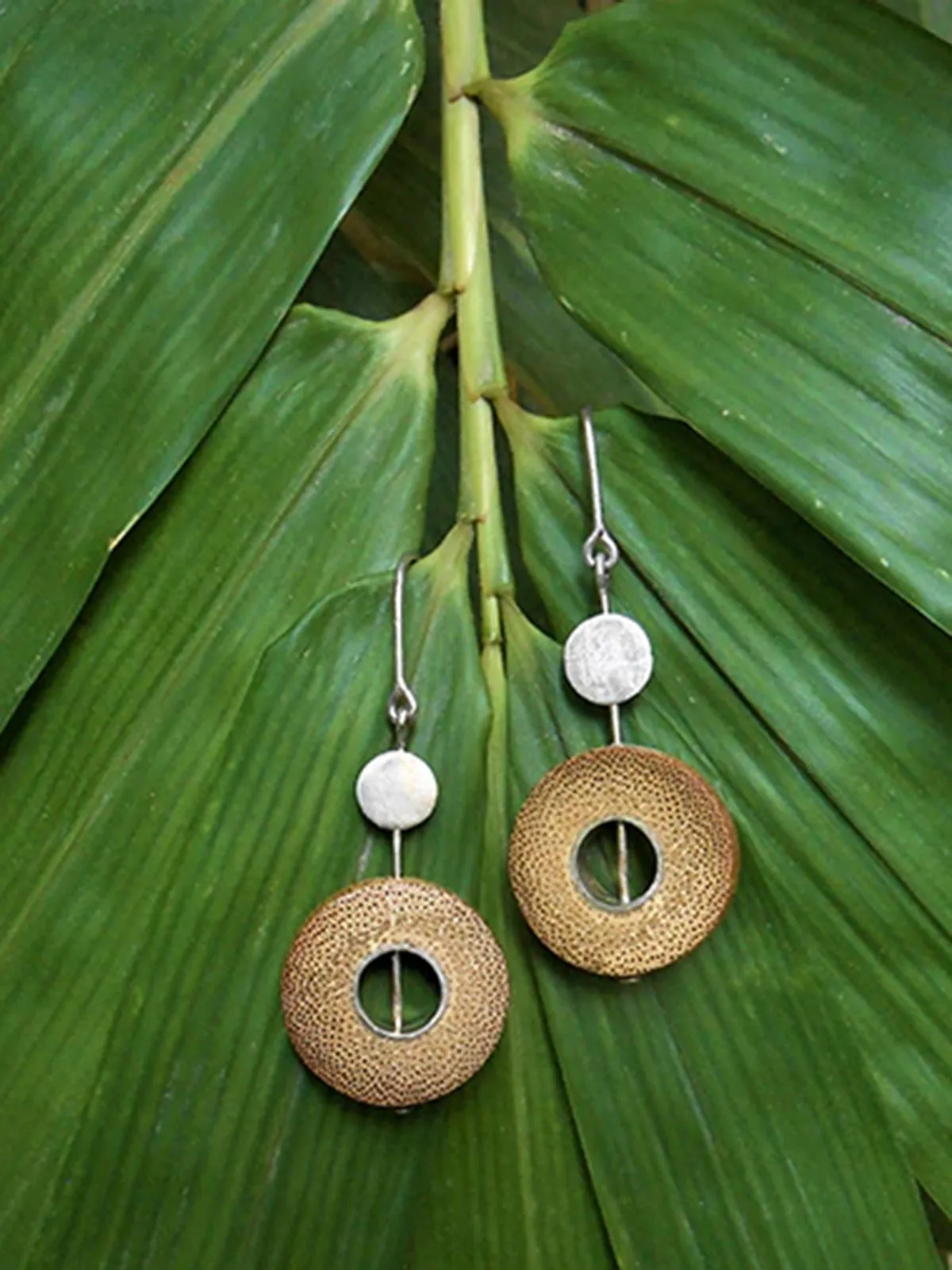 RHEA Silver Dot Dash Earrings