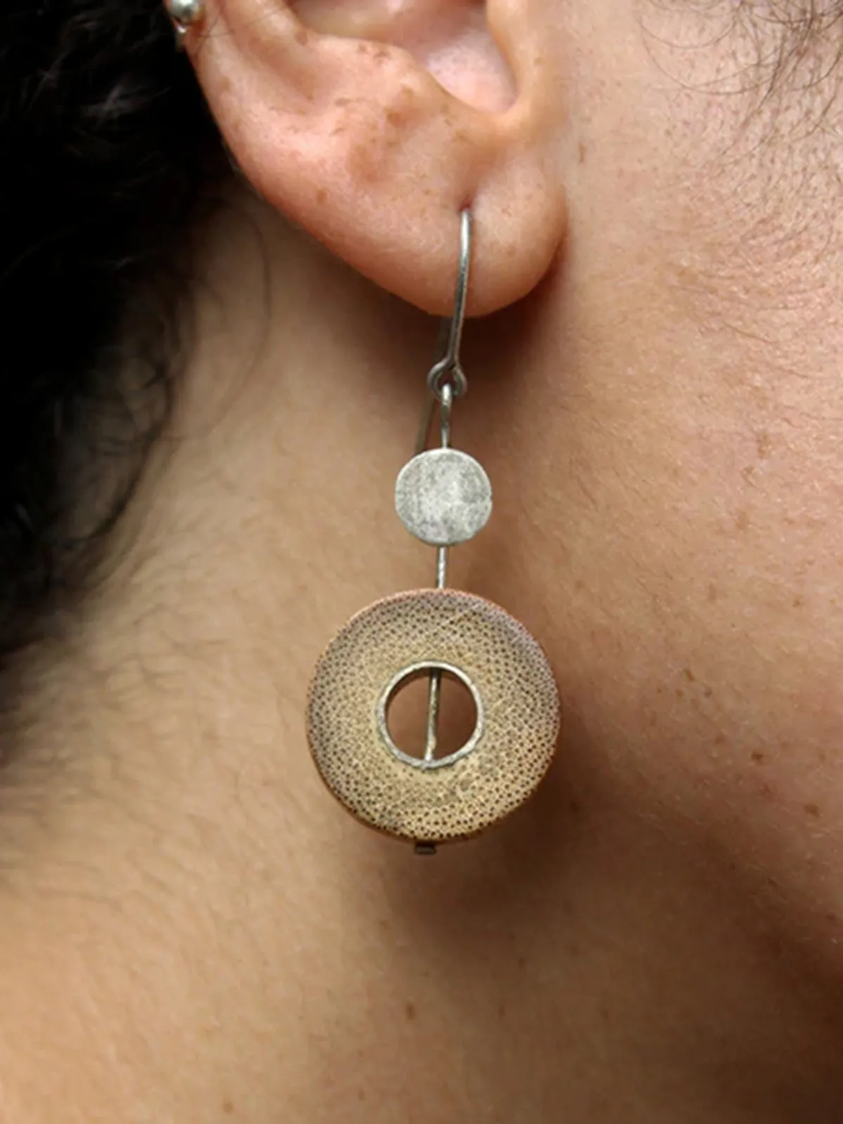 RHEA Silver Dot Dash Earrings