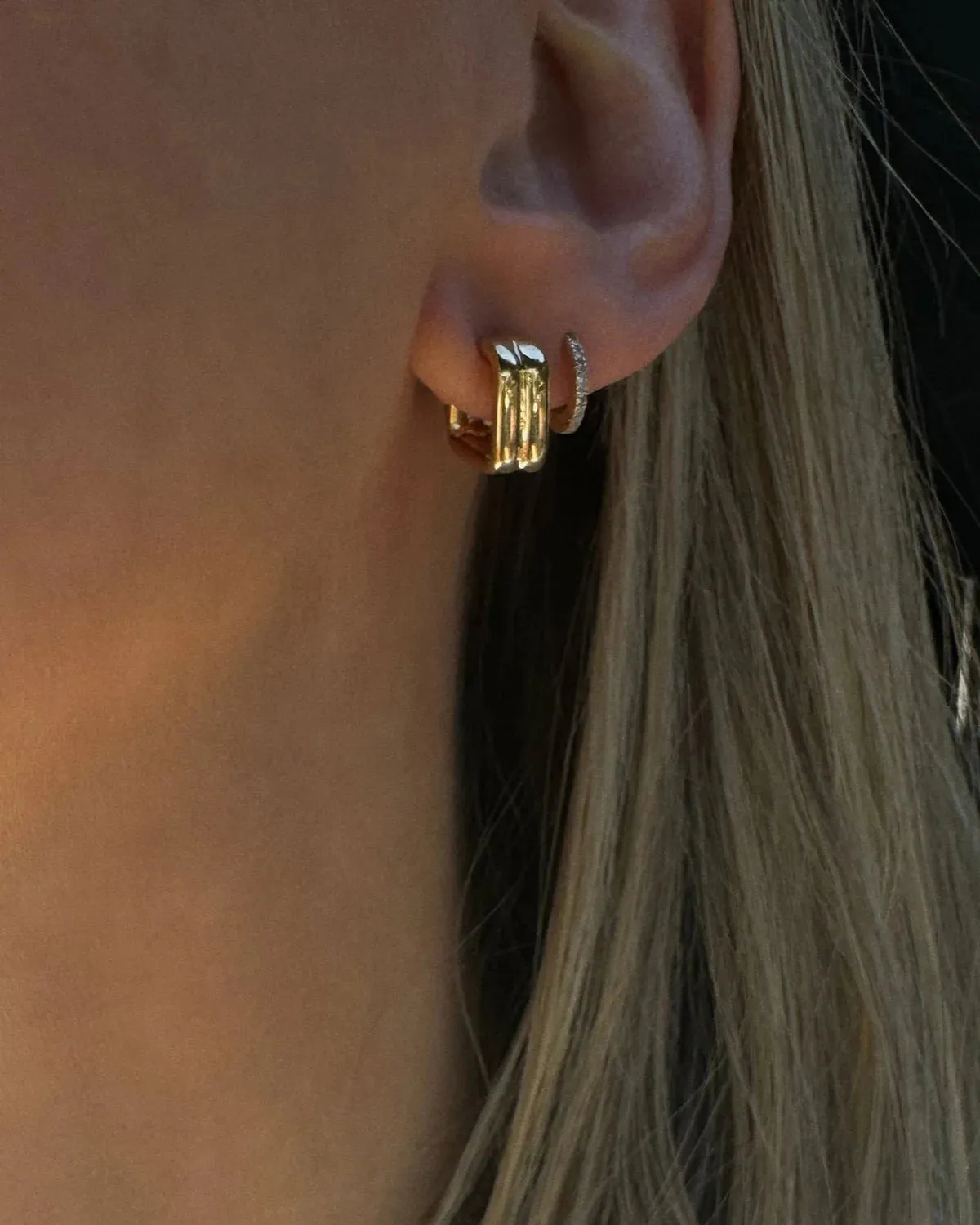 Ribbed Hoops  Gold