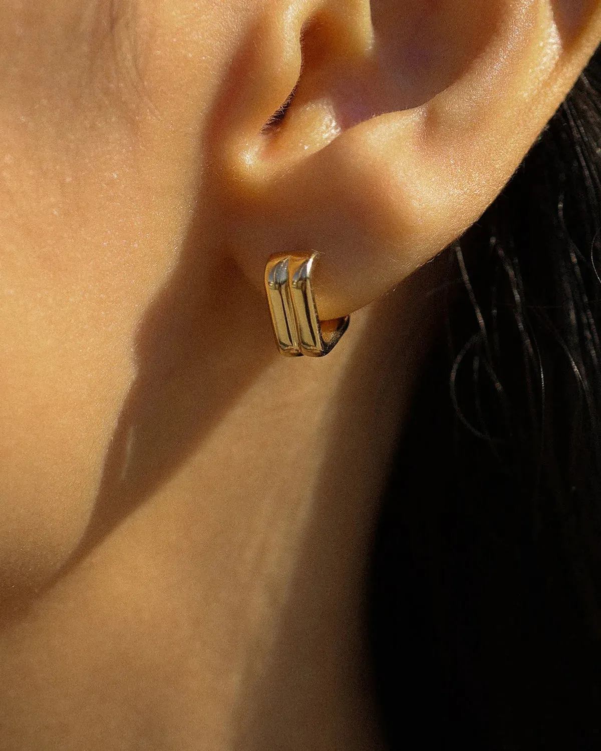 Ribbed Hoops  Gold
