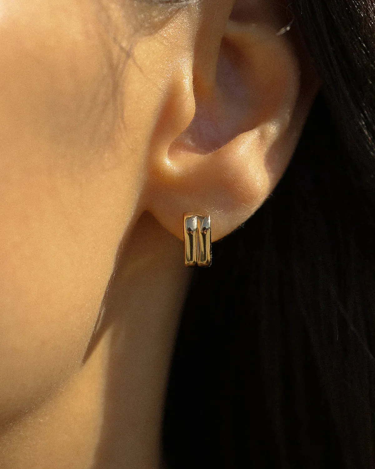 Ribbed Hoops  Gold