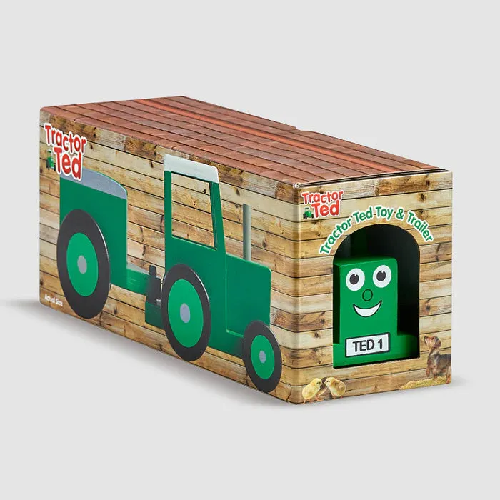 Tractor Ted Tractor and Trailer Wooden Toy