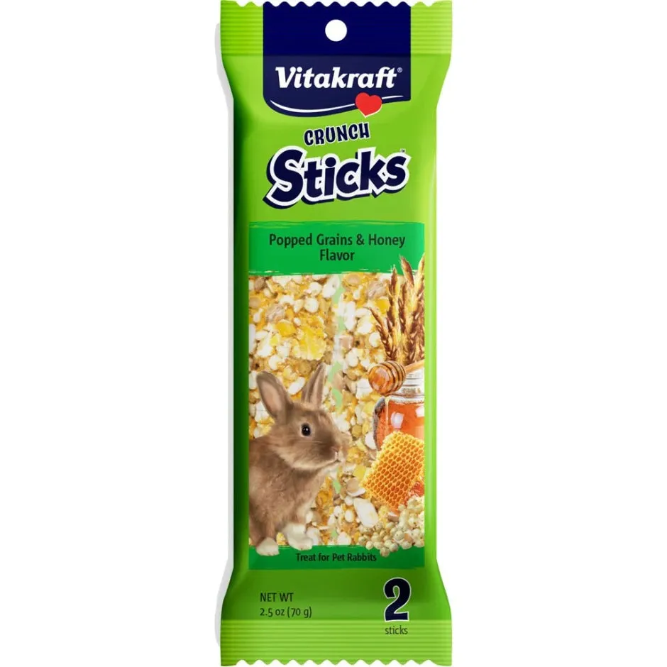 Vitakraft Crunch Sticks For Rabbits Popped Grains & Honey Flavor 2.5 oz