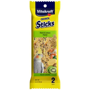 Vitakraft Crunch Sticks Kiwi & Lemon Flavor Cockatiel Treat 3.5 oz. (Pack of 2)